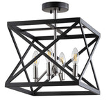 Safavieh Matias 13-in Black/Nickel Modern/Contemporary LED Semi-flush Mount Light