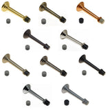 3-3/4 in. Solid Brass Fancy 3-Ring Base Door Stop in Matte Black - Super Arbor