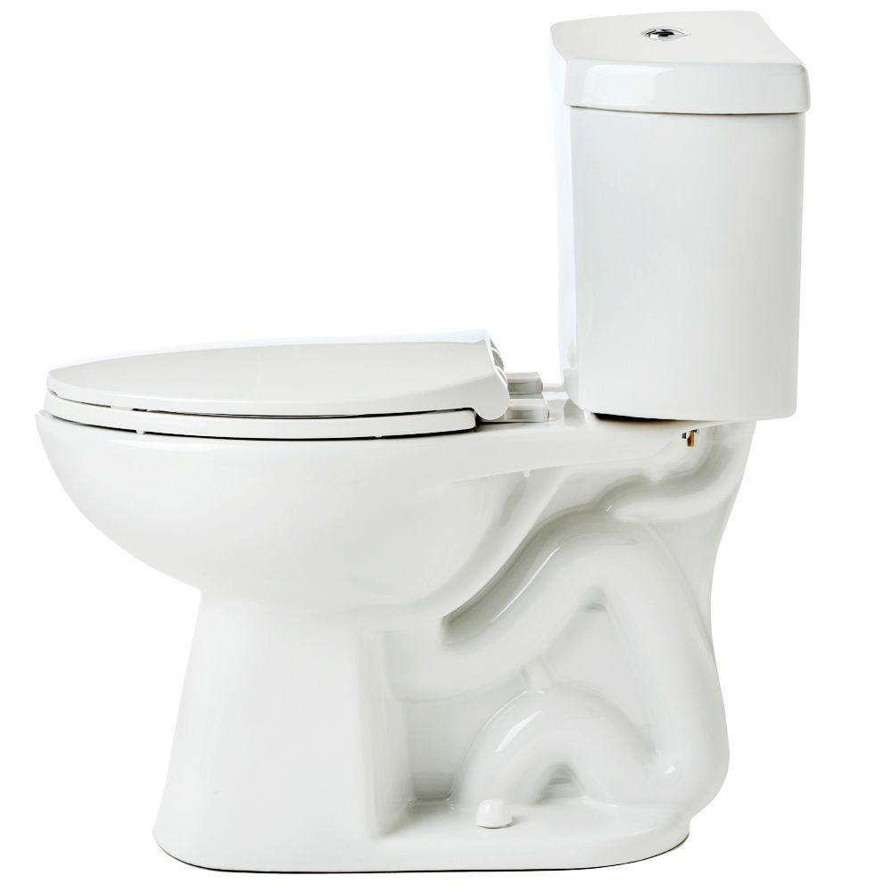 2-Piece Stealth 0.8 GPF Ultra-High-Efficiency Single Flush Elongated Toilet in White, Seat Included (3-Pack) - Super Arbor