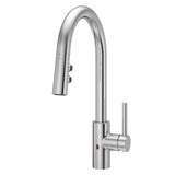 Stellen Single-Handle Electronic Pull-Down Sprayer Kitchen Faucet with React Touchless Technology in Black - Super Arbor