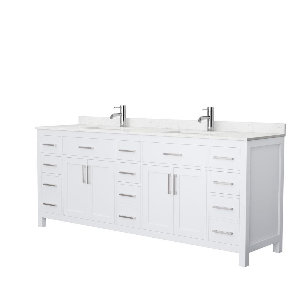Beckett 42 in. W x 22 in. D Single Vanity in White with Cultured Marble Vanity Top in White with White Basin - Super Arbor