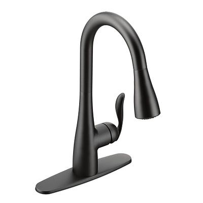 Arbor Single-Handle Pull-Down Sprayer Kitchen Faucet with Reflex and Soap/Lotion Dispenser in Matte Black