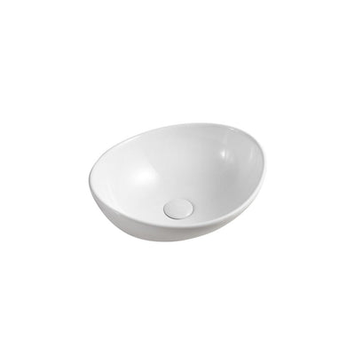 Elanti Oval Vessel Bathroom Sink in White - Super Arbor