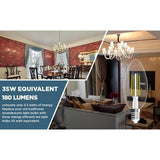 Viribright 35-Watt Equivalent B10 Dimmable E12 Candelabra Base LED Light Bulb 5000K Daylight (12-Pack)
