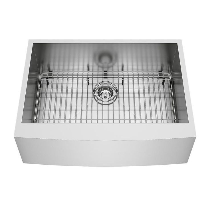 Camden Stainless Steel 33 in. Single Bowl Farmhouse Apron-Front Kitchen Sink with Strainer and Stainless Steel Grid