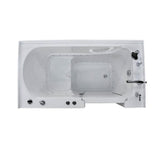 Rampart Nova Heated 5 ft. Walk-in Air Bathtub with 4 in. Tile Easy Up Adhesive Wall Surround in White - Super Arbor