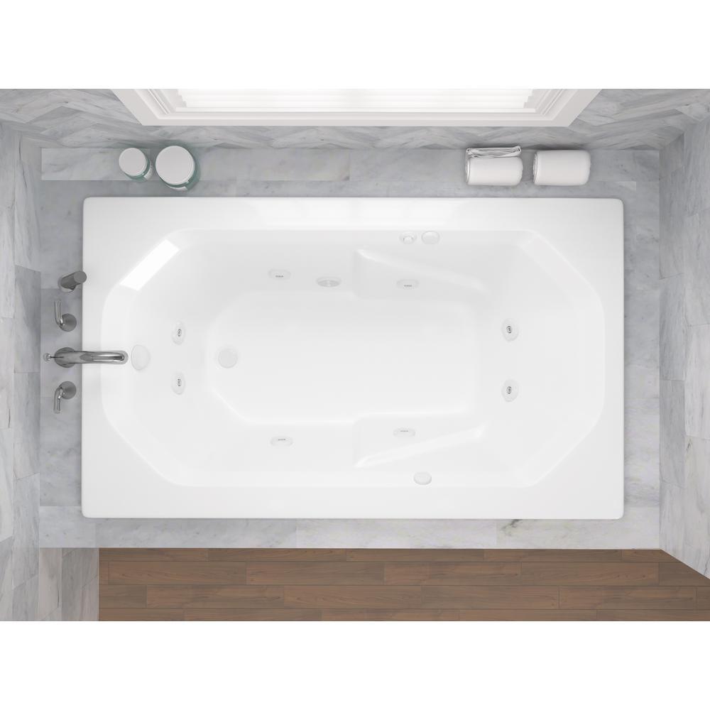 Onyx 5 ft. Rectangular Drop-in Whirlpool Bathtub in White - Super Arbor