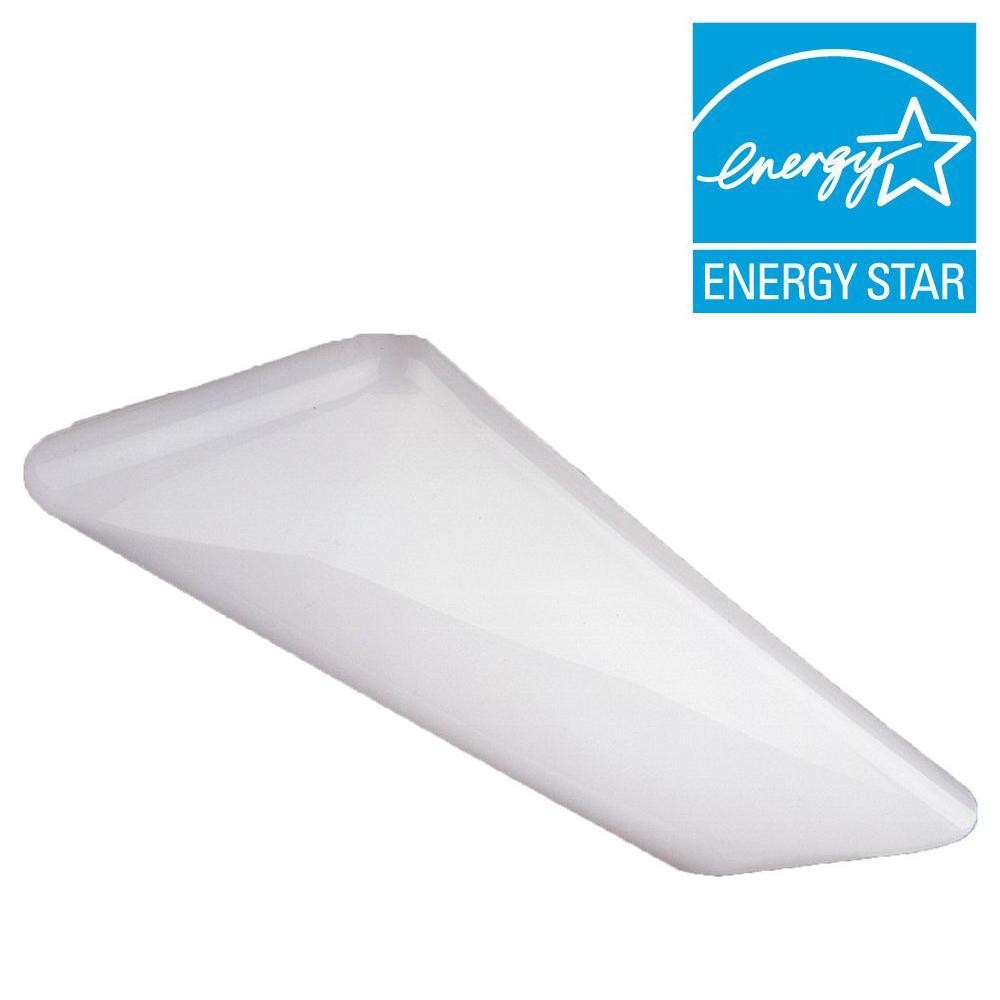4-Light White Cloud Fixture Fluorescent Steel Ceiling Fixture with White Euro-Style Acrylic Lens - Super Arbor