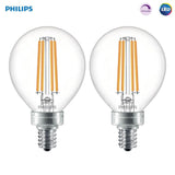 Philips 40-Watt Equivalent G16.5 LED Light Bulb Soft White Globe (2-Pack)