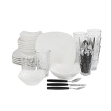 All You Need 48-Piece Modern White Porcelain Dinnerware Set (Service for 6)
