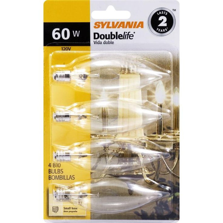 Sylvania 60-Watt Double Life B10 Incandescent Light Bulb (4-Pack)
