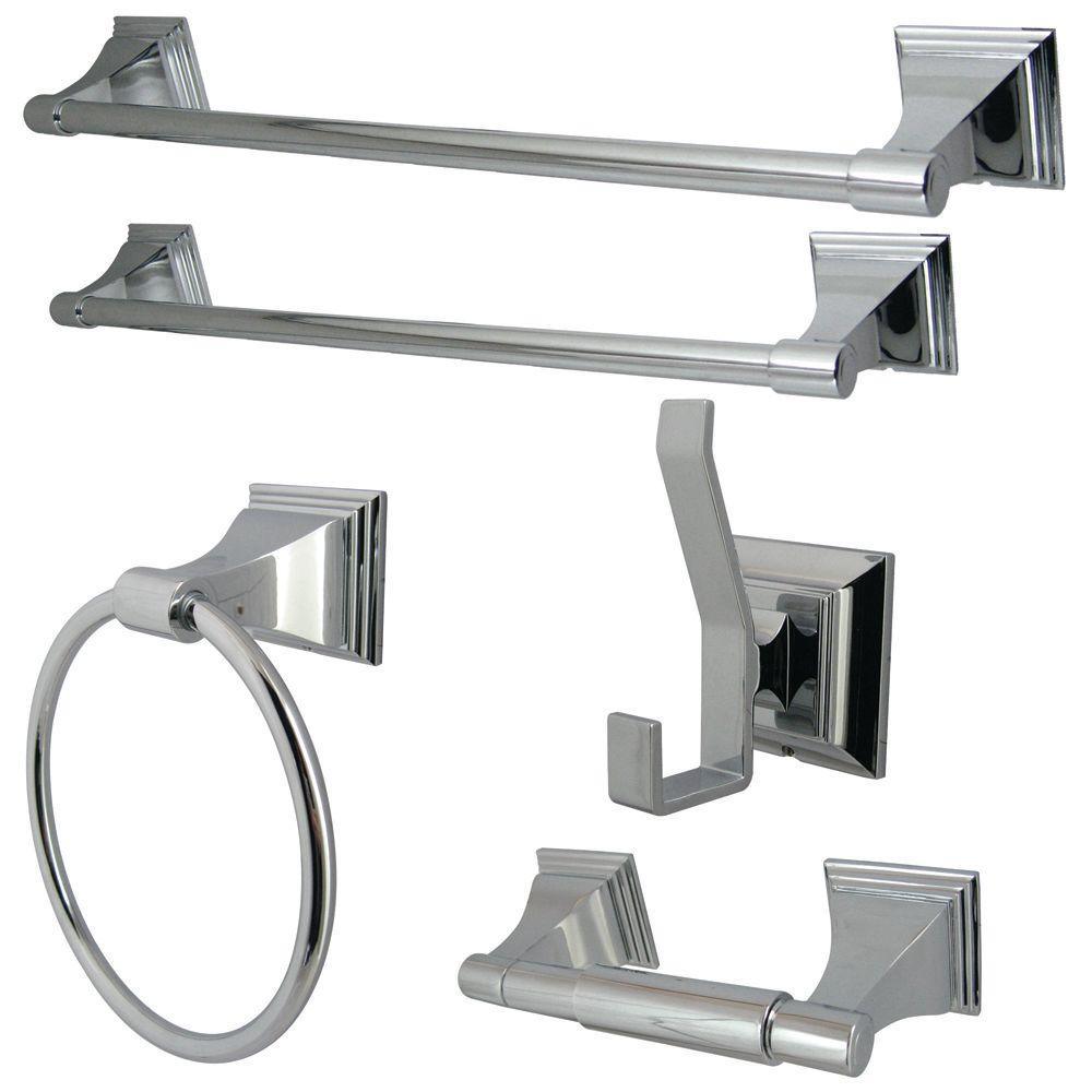 Monarch 5-Piece Bathroom Accessory Set in Brushed Nickel - Super Arbor