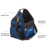 10 in. Open Electric Tool Bag in Black and Blue - Super Arbor