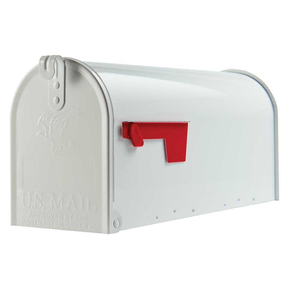 Elite Medium, Steel, Post Mount Mailbox, Black - Super Arbor