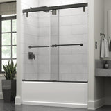 Lyndall 60 x 59-1/4 in. Frameless Mod Soft-Close Sliding Bathtub Door in Chrome with 3/8 in. (10mm) Clear Glass - Super Arbor