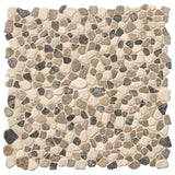 MSI Mix Marble Pebbles 11.42 in. x 11.42 in. x 10mm Textured Marble Mesh-Mounted Mosaic Tile (9.1 sq. ft. / case)