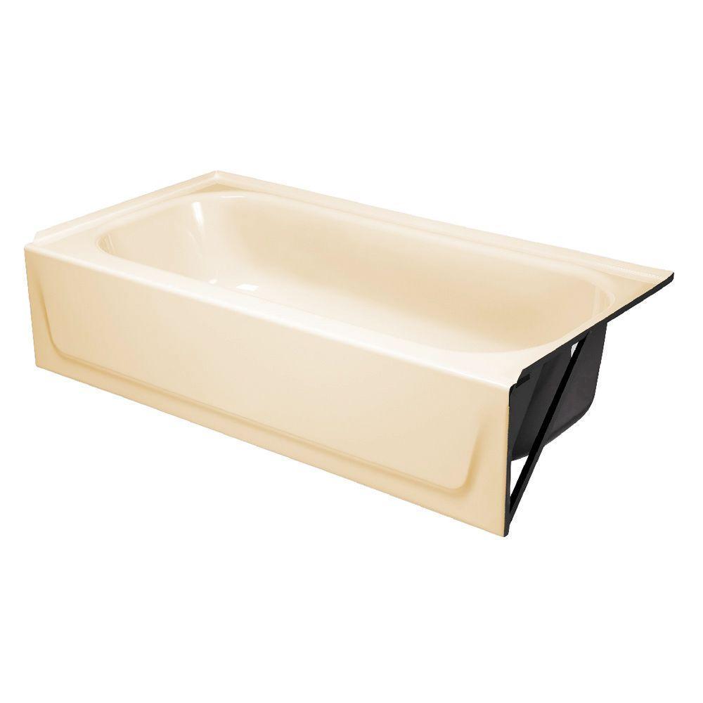 Aloha 60 in. Right Drain Rectangular Alcove Soaking Bathtub in White - Super Arbor