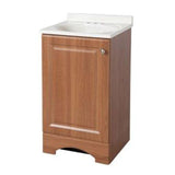 18 in. W Vanity in Golden Pecan with Cultured Marble Vanity Top in White with White Sink