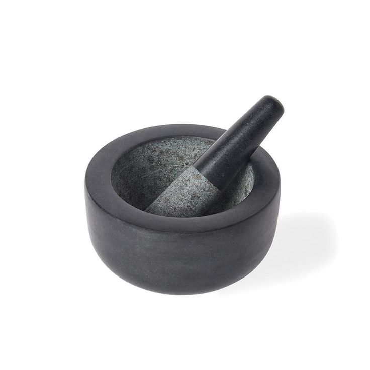 7 in. Dia Black Granite Mortar and Pest