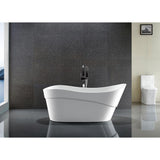 Kahl 5.58 ft. Acrylic Flatbottom Non-Whirlpool Bathtub in White - Super Arbor