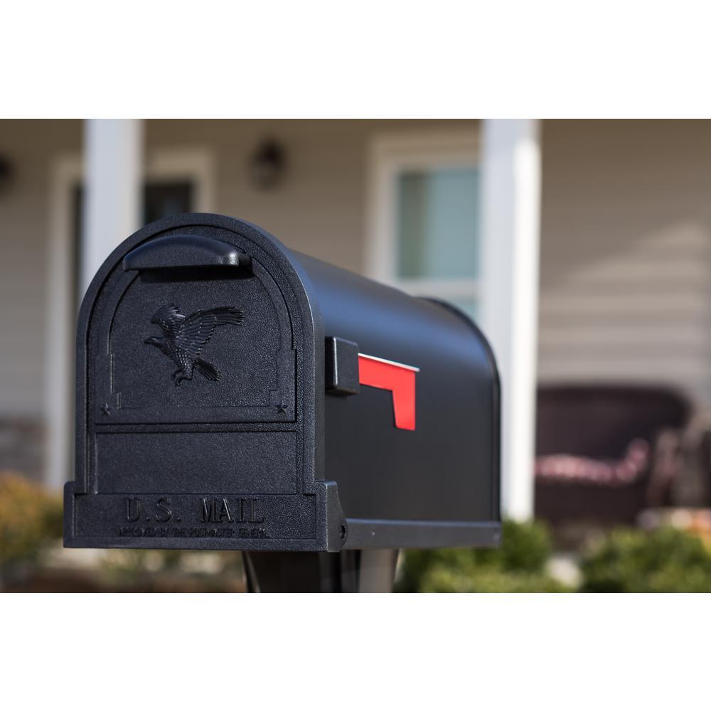 Arlington Large, Steel, Post-Mount Mailbox, Black - Super Arbor