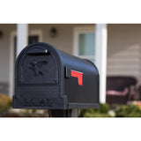 Arlington Large, Steel, Post-Mount Mailbox, Black - Super Arbor