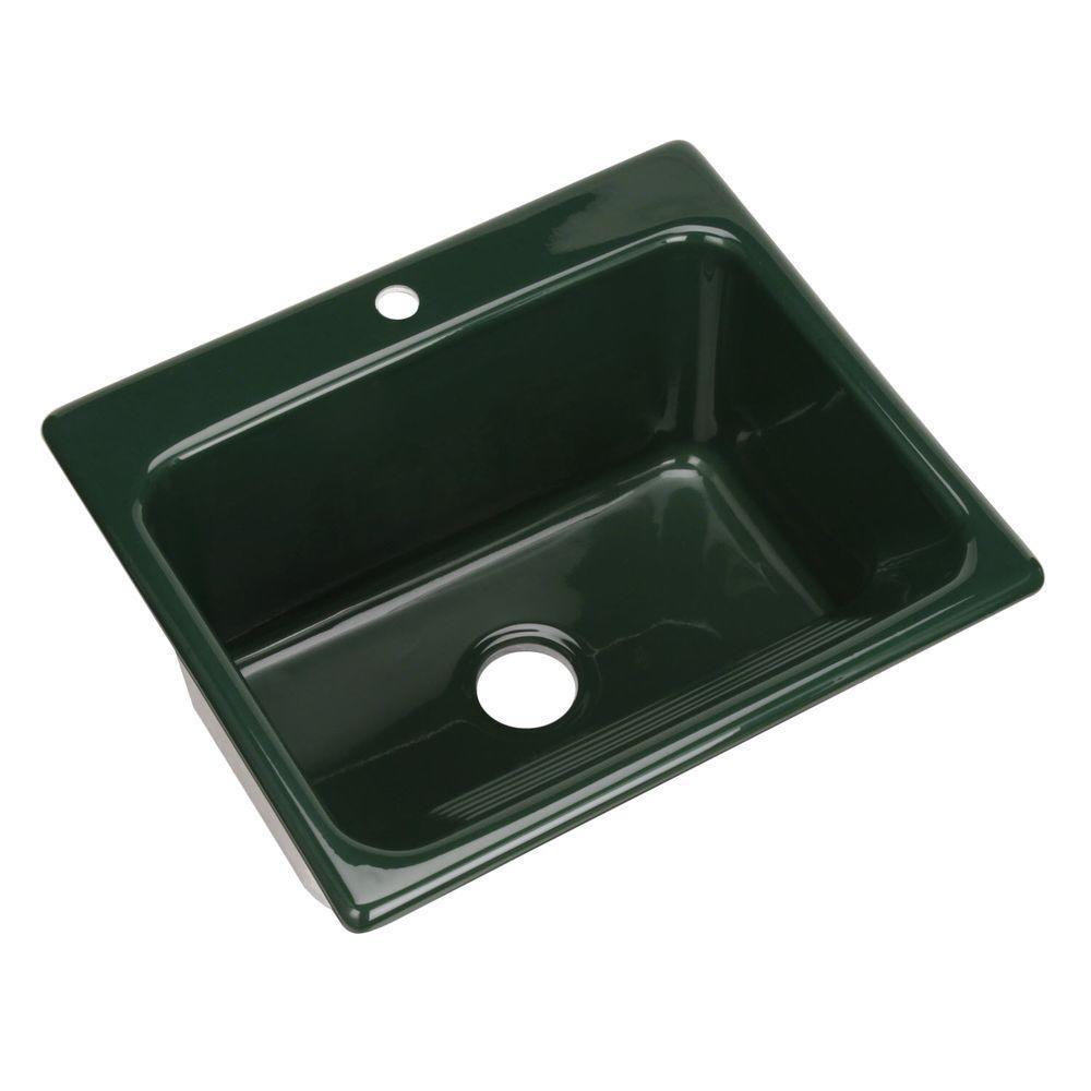Kensington Drop-In Acrylic 25 in. 1-Hole Single Bowl Utility Sink in White - Super Arbor