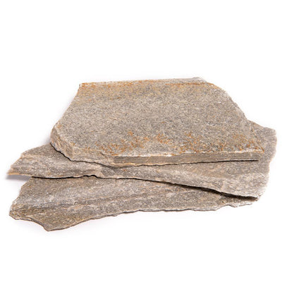 16 in. x 12 in. x 2 in. 120 sq. ft. Silver Quartzite Natural Flagstone for Landscape, Gardens and Pathways - Super Arbor