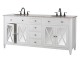 Barcelona 73 in. W x 22 in. D Double Bath Vanity in White with Granite Vanity Top in Grey and White Sink