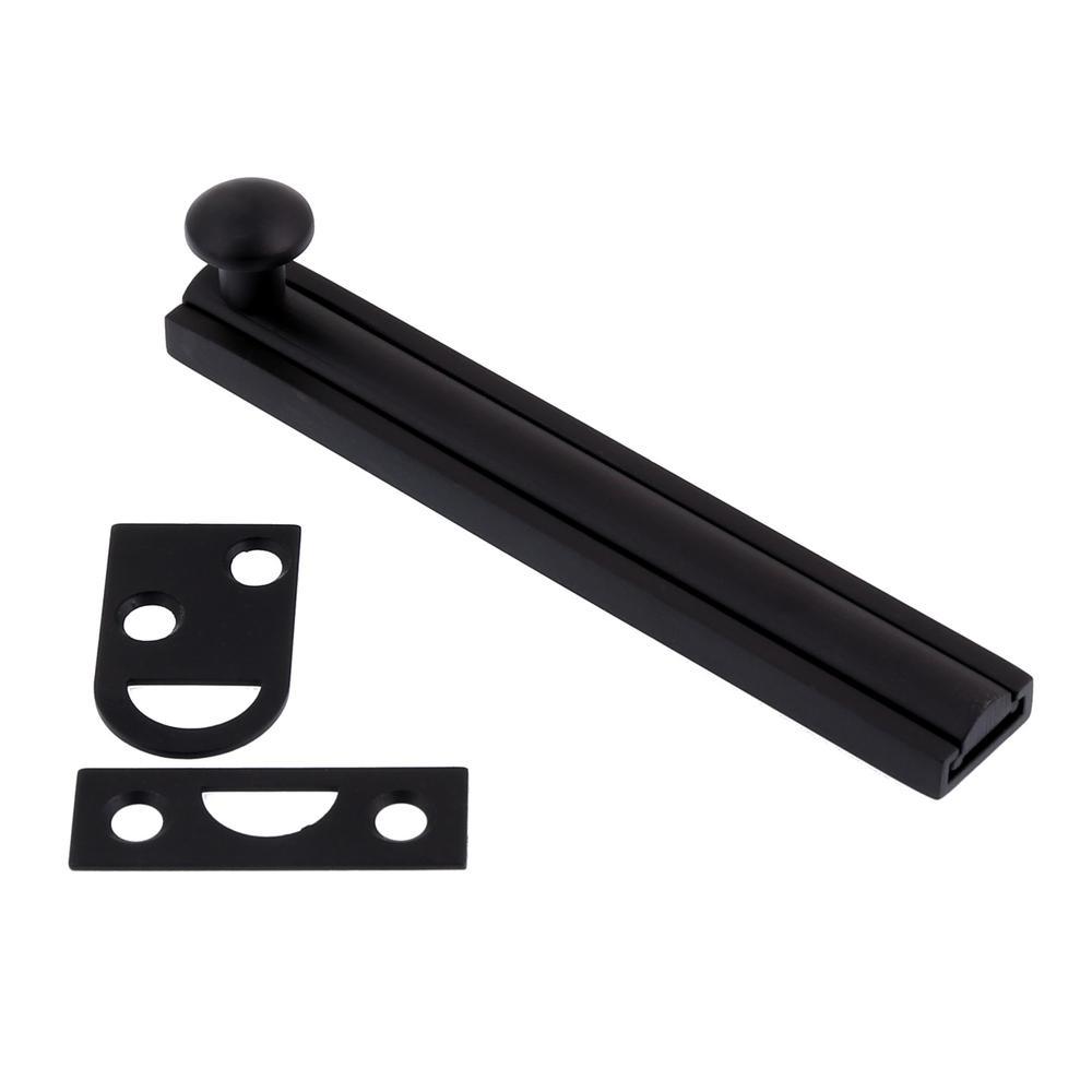 4 in. Solid Matte Black Brass Surface Bolt - Super Arbor