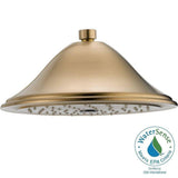 1-Spray 9.4 in. Single Wall Mount Fixed Rain Shower Head in Champagne Bronze - Super Arbor