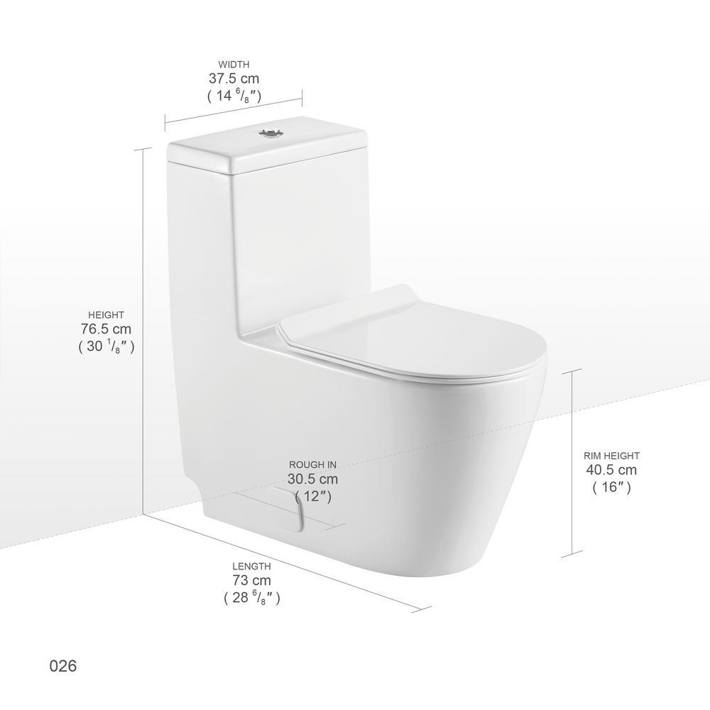 All-in-One Toilet Elongated One-Piece Dual Flush 1.28 GPF/0.88 GPF High Efficiency Skirted Toilet in White - Super Arbor