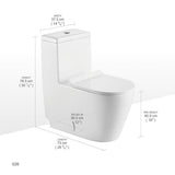 All-in-One Toilet Elongated One-Piece Dual Flush 1.28 GPF/0.88 GPF High Efficiency Skirted Toilet in White - Super Arbor