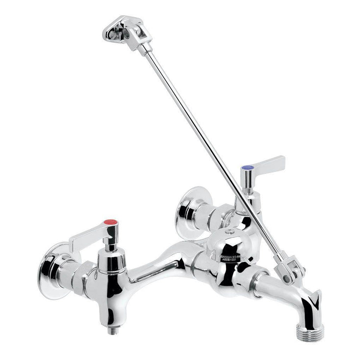 Commander Wall Mount 2-Handle Bathroom Faucet in Polished Chrome with Lever Handles - Super Arbor