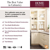 Home Decorators Collection Newport 18 in. W x 24 in. D x 34.5 in. H Assembled Plywood Base Kitchen Cabinet in Pacific White with Spice Soft Cls RH