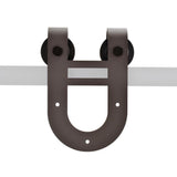 72 in. Antique Bronze Rustic Horseshoe Barn Style Sliding Door Track and Hardware Set - Super Arbor