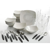 All You Need 48-Piece Modern White Porcelain Dinnerware Set (Service for 6)