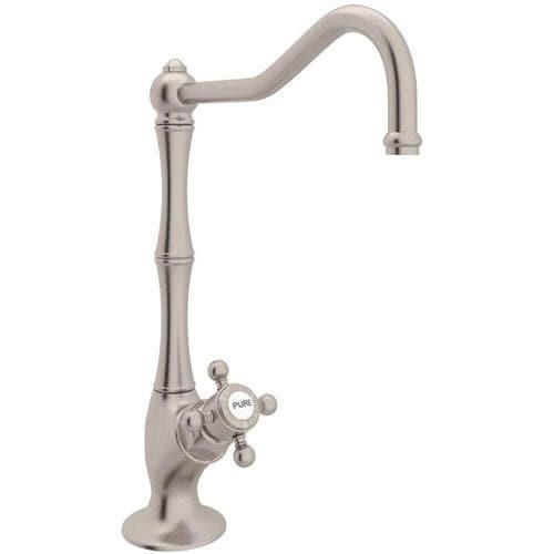 Rohl Italian Kitchen Acqui Satin Nickel 1-Handle Deck-Mount Bar and Prep Handle Kitchen Faucet