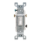 15 Amp 3-Way Toggle Switch, White - Super Arbor