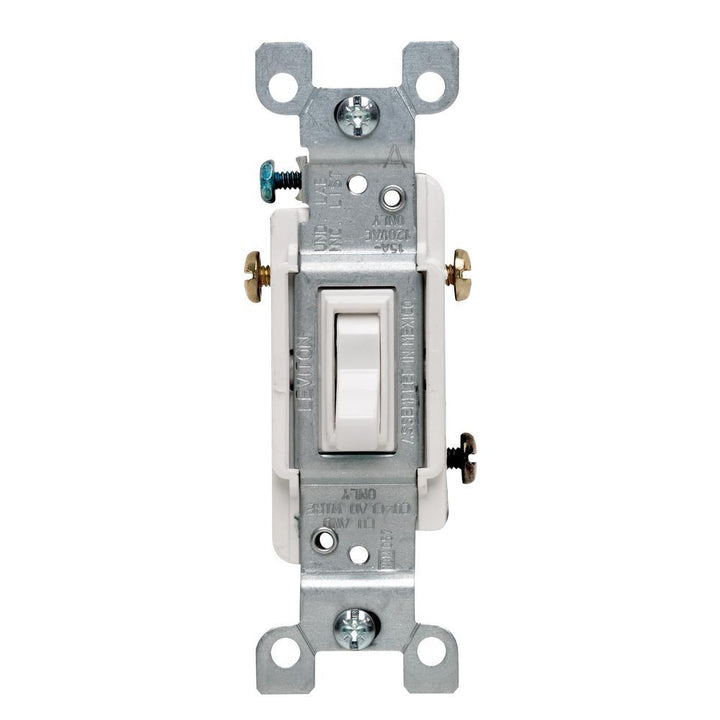 15 Amp 3-Way Toggle Switch, White - Super Arbor