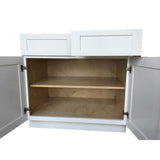 Bremen Shaker Ready to Assemble 36 x 34.5 x 24 in. Base Cabinet with 2-Drawer and 2-Door in White - Super Arbor
