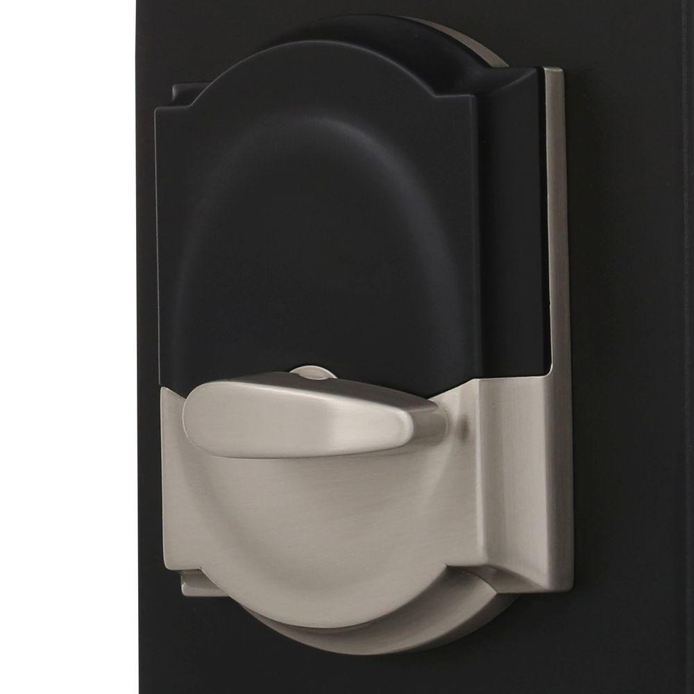 Camelot Satin Nickel Touch Electronic Door Lock Deadbolt and Georgian Knob - Super Arbor