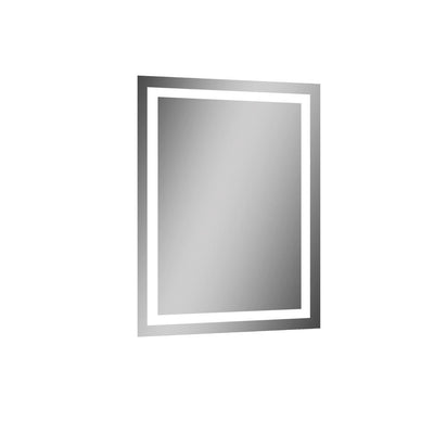 Vero 19.7 in. W x 27.5 in. H Lighted Impressions Frameless LED Wall Mirror in Aluminum - Super Arbor