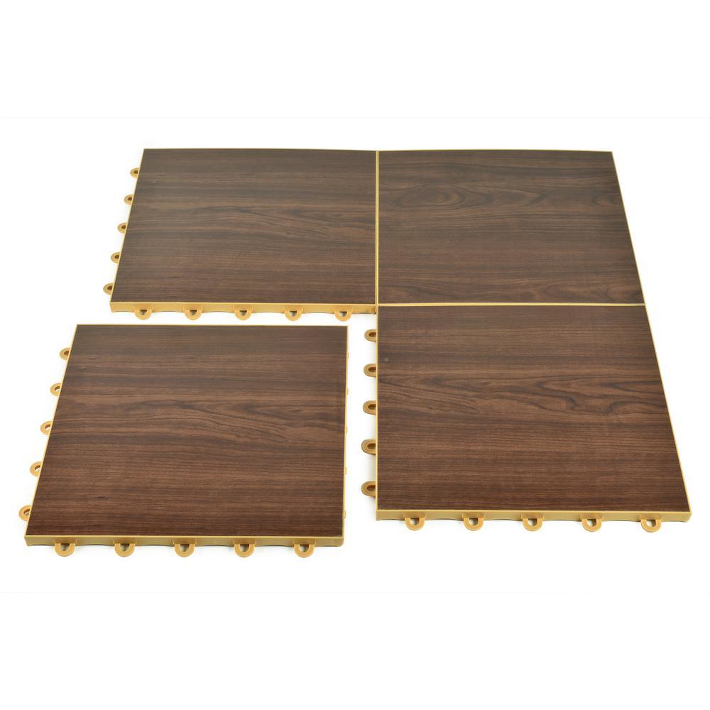 Greatmats Click Tile 12-1/8 in. x 12-1/8 in. Light Oak Interlocking Basement Plastic and Vinyl Tile (24-Pack) (24.5 sq. ft.)