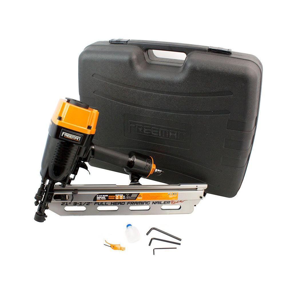 Pneumatic 3-1/2 in. 21-Degree Framing Nailer with Storage Case and Pneumatic 2-1/2 in. 15-Degree Coil Siding Nailer Kit - Super Arbor