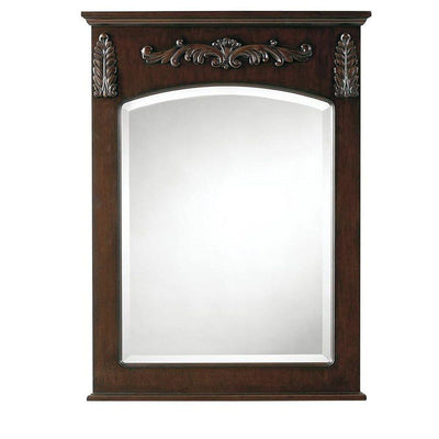 22 in. W x 32 in. H Framed Rectangular  Bathroom Vanity Mirror in Antique Cherry - Super Arbor