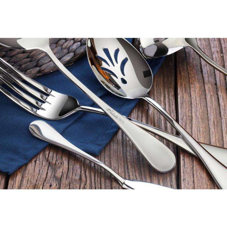 Rain 103-Piece 18/10 Stainless Steel Flatware Set Service for 12