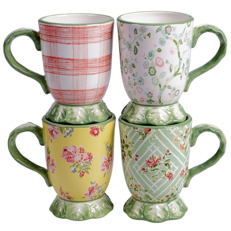 English Garden 16-Piece Seasonal Multicolored Earthenware Dinnerware Set (Service for 4)