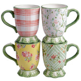 English Garden 16-Piece Seasonal Multicolored Earthenware Dinnerware Set (Service for 4)