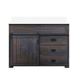 Style Selections Morriston 48-in Distressed Java Single Sink Bathroom Vanity with White Engineered Stone Top